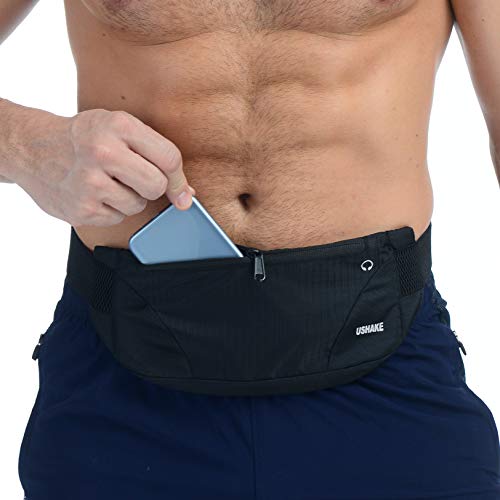 USHAKE Ultra Light Bounce Free Fitness Waist Pouch for Running Gym