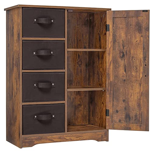 Rustic Brown Storage Cabinet with Drawers and Door by usikey