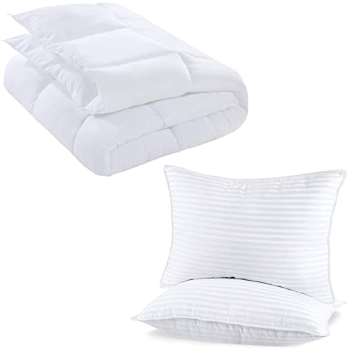 Utopia Bedding All Season Comforter Duvet Insert with Queen Pillows