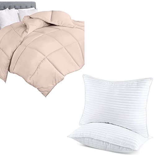 Utopia Bedding Comforter Duvet Insert Bundle with 2 Pillows (Twin)