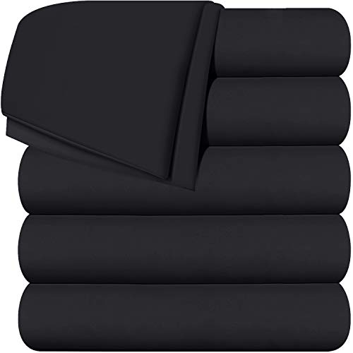 Utopia Bedding Flat Sheets - 6-Pack - Soft Microfiber - Twin, Black