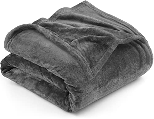Luxury Microfiber Fleece Blanket Twin Size Grey