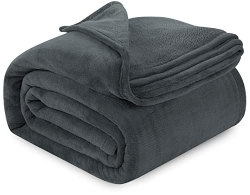 Utopia Bedding Grey Fleece Blanket - Cozy King Size Blanket