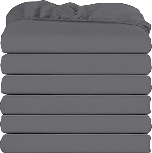 Utopia Bedding Queen Fitted Sheets - 6 Pack - Grey