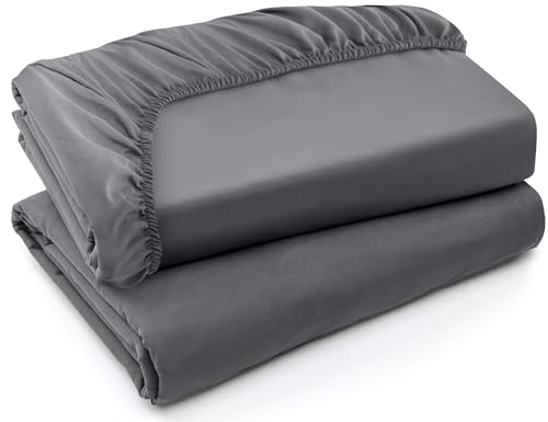 Utopia Bedding Queen Fitted Sheets - Soft Brushed Microfiber - Grey