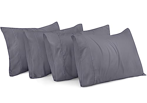 Soft Brushed Microfiber Queen Pillowcase 4-Pack - Grey
