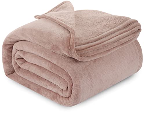 Utopia Bedding Rose Pink Fleece Blanket King Size Lightweight Fuzzy Soft Anti-Static Microfiber Bed Blanket (90x102 Inch)