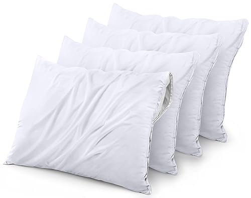 Utopia Bedding Waterproof Pillow Protector Zippered (4 Pack) Queen