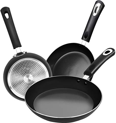 Utopia Kitchen Saute Fry Pan - Nonstick Frying Pan - 8 Inch Induction  Bottom - Aluminum Alloy and Scratch Resistant Body - Riveted Handle (Grey)