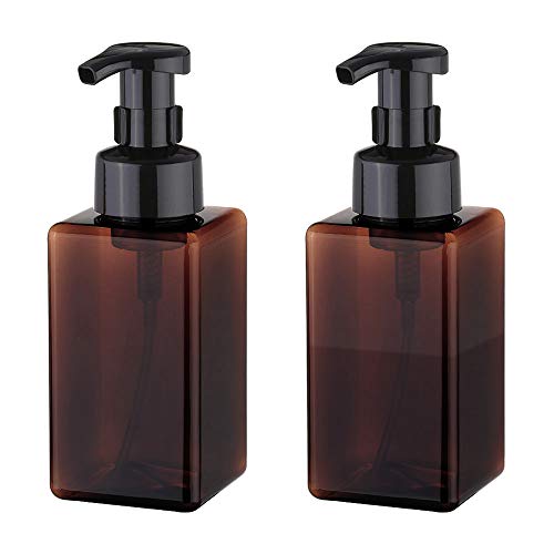 UUJOLY 450ml Refillable Foaming Soap Dispenser (2 Pcs) Amber