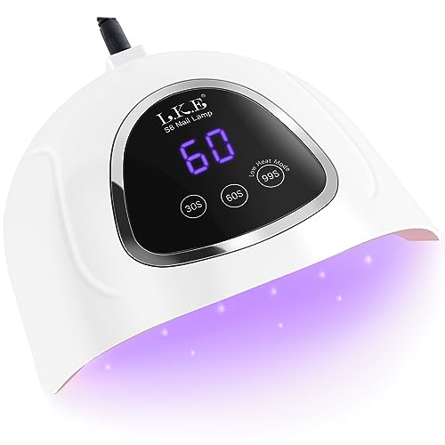 LKE 72W UV LED Nail Lamp with 3 Timer Setting & LCD Touch Display (Pink)