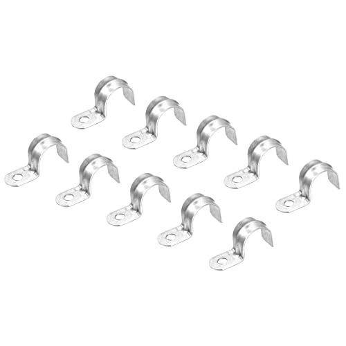uxcell 1 Hole Pipe Strap, 24pcs 3/4" Carbon Steel EMT Conduit Clamp Reinforced Rib for Pipe Fixing on Various Surfaces