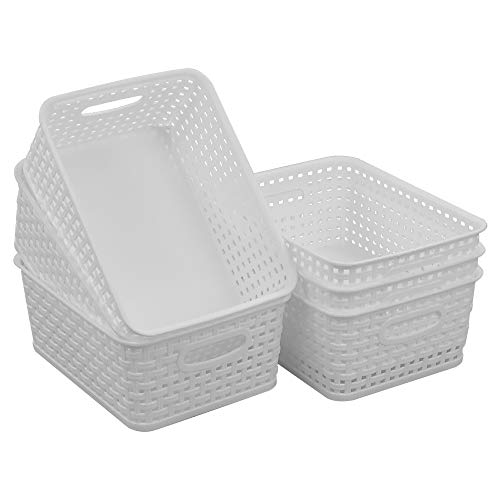 Vababa White Storage Baskets, Pack of 6