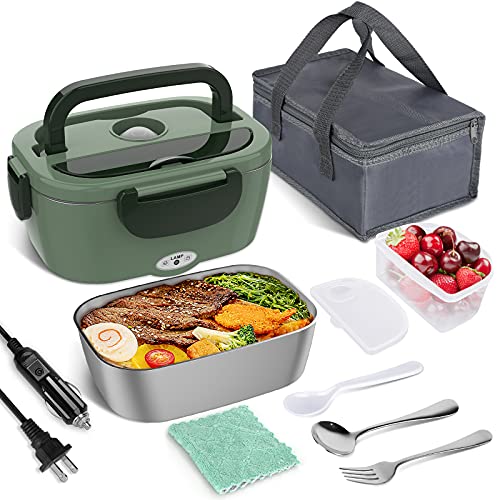 Crock-Pot Electric Lunch Box, Portable Food Warmer for Travel, Car,  On-the-Go, 20-Ounce, Moonshine Green | Keeps Food Warm & Spill-Free 