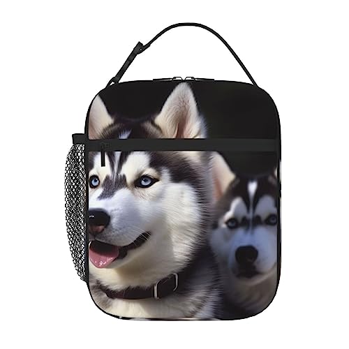 VACSAX Husky Dog Print Insulated Lunch Bag