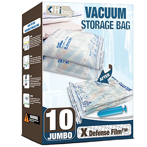 HIBAG Jumbo Space Saver Vacuum Seal Bags for Clothes, Comforters, Blankets