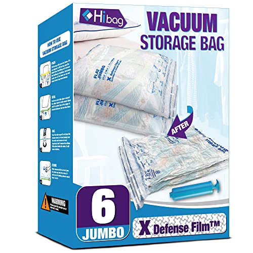 6 Pack Vacuum Storage Bags, Space Saver Bags (6 Large) Compression for  Comforters and Blankets, Sealer Clothes Storage 