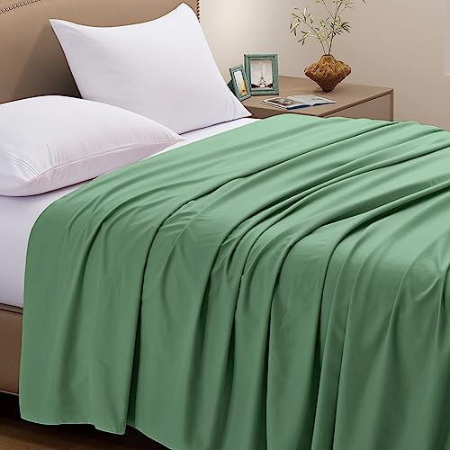 VACVELT 2 Pack Sage Green Twin Flat Sheets