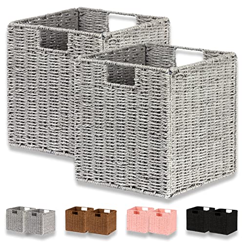 Vagusicc Hand-Woven Paper Rope Storage Baskets - Stylish and Versatile