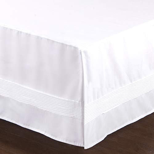 Valea Home Bed Skirt with Stitch on White Dust Ruffle