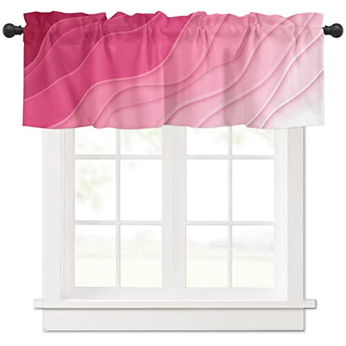 Rosy Pink Ombre Geometric Window Valance - 54 x 18 inch" - BestLives