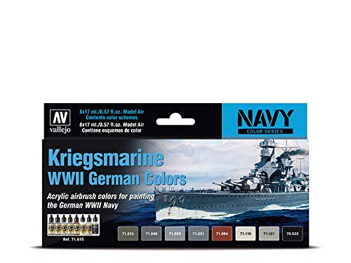 Vallejo Acrylicos Kriegsmarine WWII German Colors Paint Set,black