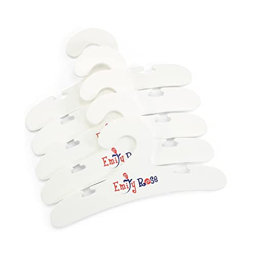 Value 5 Pack White Wooden Doll Clothes Hangers for 18" Dolls