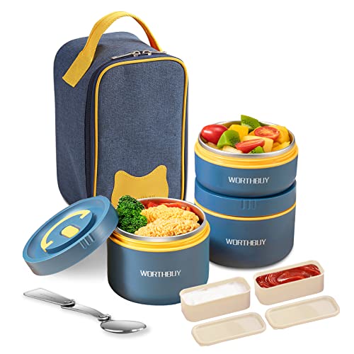  COROTC Electric Lunch Box, 3 IN 1 12V/24V/110V Heated Lunch  Boxes for Work Car/Truck, Portable Microwave with 1.5L 304 Stainless Steel  Container/Fork/Spoon/Insulated Carry Bag: Home & Kitchen