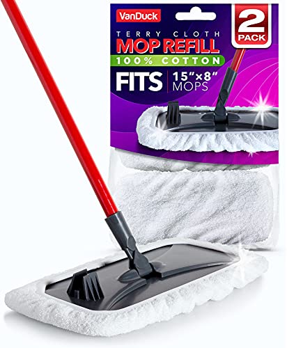 VanDuck Cotton Pad Terry Cloth Mop Refills 2 Pack