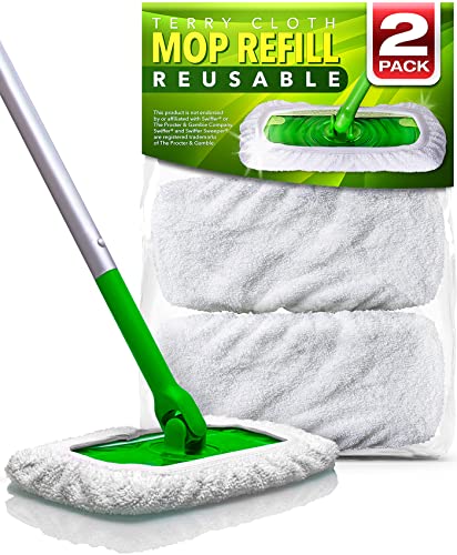 VanDuck Reusable Cotton Mop Pads (2-Pack) - Wet & Dry Use