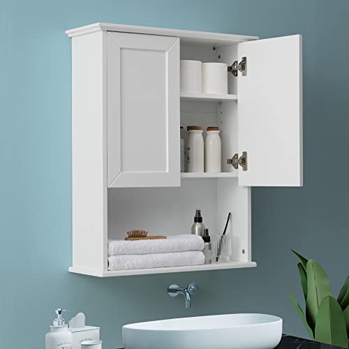 VANIRROR Bathroom Wall Cabinet with Buffering Hinge and Adjustable Shelves