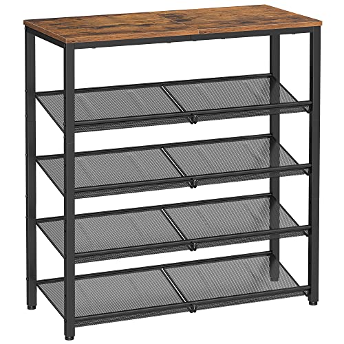 5 Tier Shoe Rack Organizer for Entryway, Sturdy Black Metal Framed Free  Standing Shoe Shelf, Uniquely Versatile and Spacious Wood Top Storage, Shoe  Stand for Garage Closet Hallway