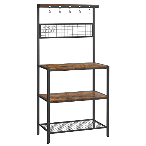 VASAGLE Bakers Rack with 10 Hooks