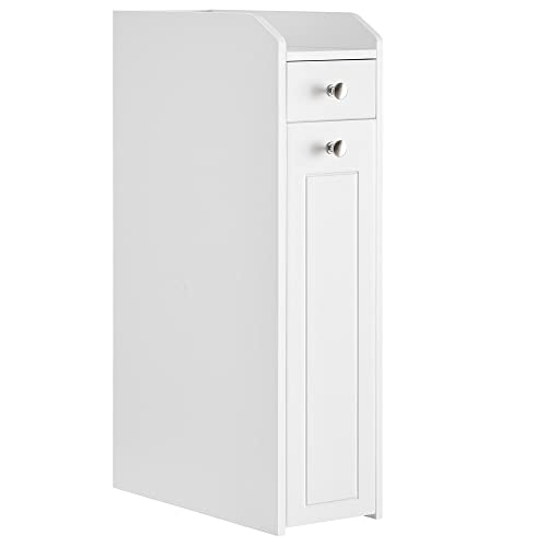 YIGANG Waterproof Bathroom Cabinets,White Bathroom Storage Shelf Organizer  Cupboard with Daily use Layer and 1 Cupboard Door