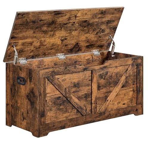 VASAGLE Storage Chest with Safety Hinges, Shoe Bench