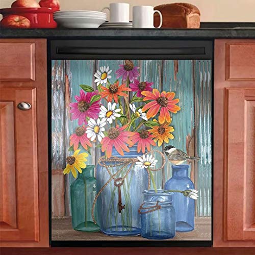 Vase Flowers Kitchen Dishwasher Magnet