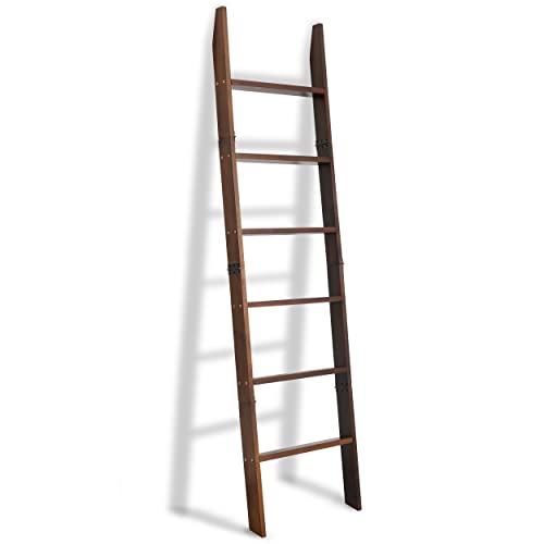 VASGOR Blanket Ladder Wooden Rack (Brown)