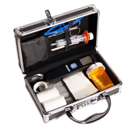 Vaultz Medicine Safe Case w/Combo Lock - 1 Case, 8.35 x 5 x 2.5" - Black