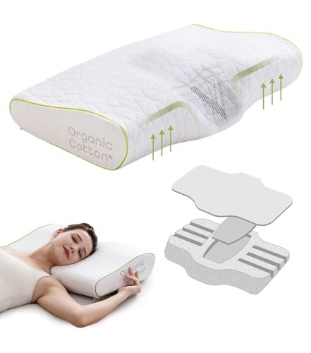  ZAMAT Contour Memory Foam Pillow for Neck Pain Relief,  Adjustable Orthopedic Ergonomic Cervical Pillow for Sleeping with Washable  Cover, Bed Pillows for Side, Back, Stomach Sleepers : Home & Kitchen