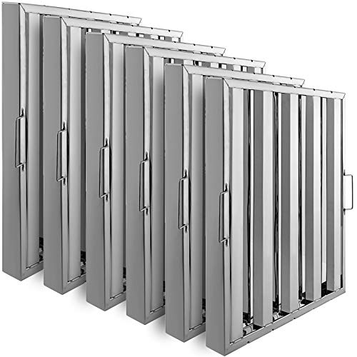 VBENLEM 6-Pack Stainless Steel Hood Filters: Efficient Grease Removal for Commercial Kitchens