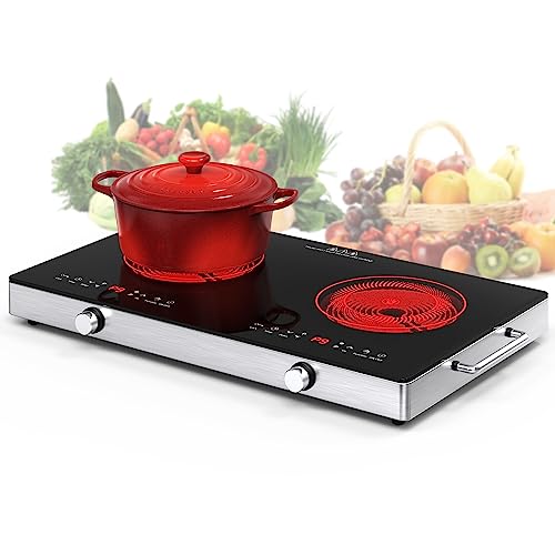 VBGK 2400W Electric Cooktop with Knob Control, 9 Power Levels & Timer