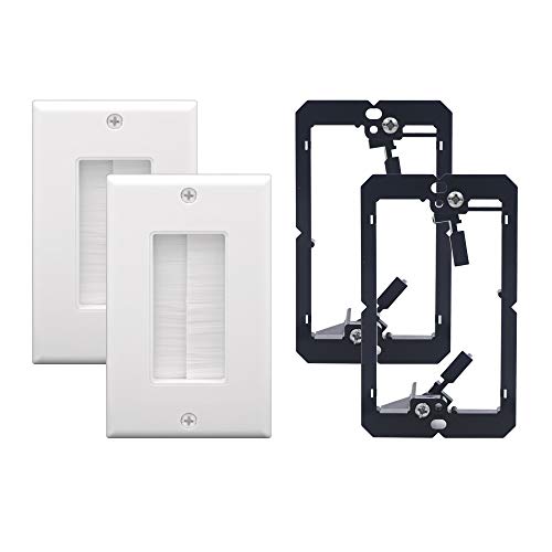 VCE White Cable Pass-Through Wall Plate (2-Pack)