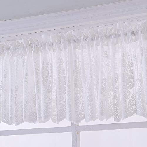 vctops Lace Sheer Kitchen Cafe Curtain Valance