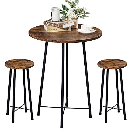 VECELO Small Bar Table and Chairs Set