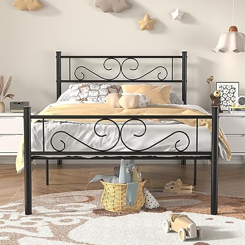 VECELO Twin Size Bed Frame with Headboard