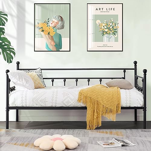 VECELO Twin Size Metal Daybed Frame