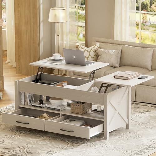 VEELOK Lift Top Coffee Table with Hidden Storage