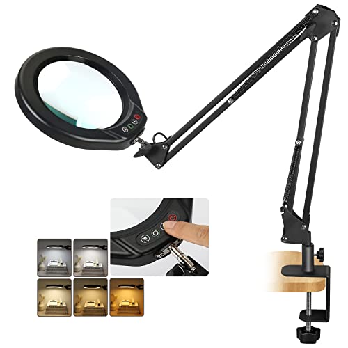 VEEMAGNI Large Magnifying Glass with Light and Stand