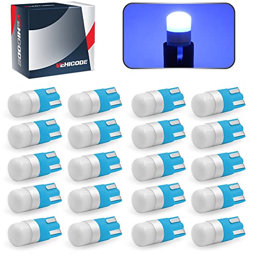 VehiCode LED Bulb Blue 12V T10 Wedge Lamp