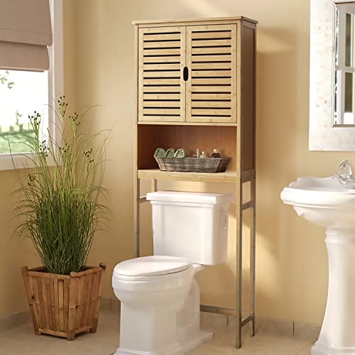 VEIKOUS Bamboo Over The Toilet Storage Cabinet